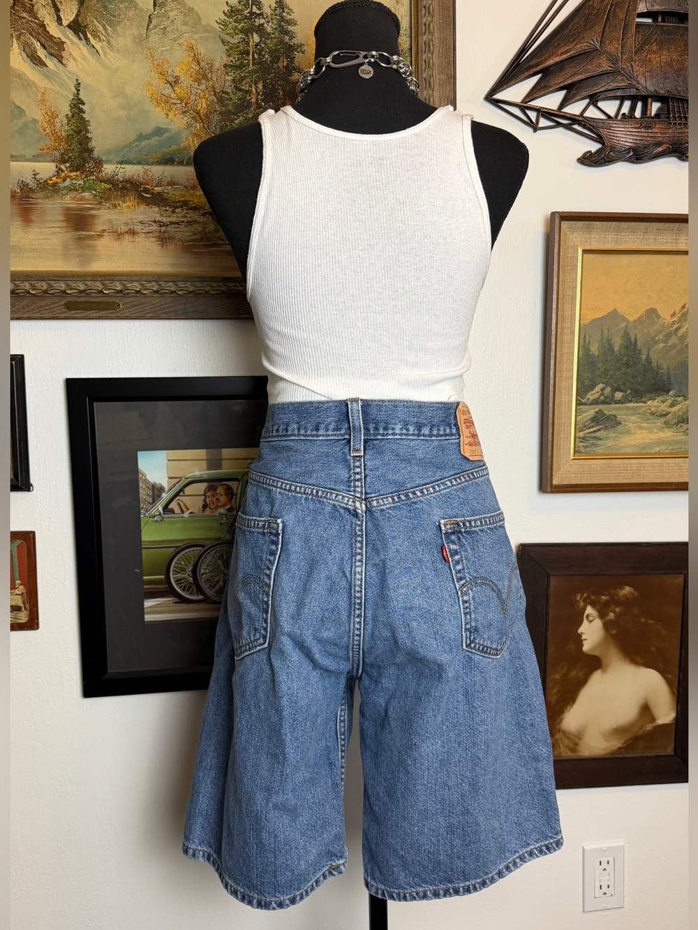 Vintage Levi's 505 Long Denim Shorts 34" W